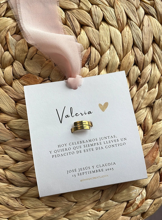 ANILLO "SIEMPRE CONTIGO" - Dto. por cantidad -Joyería de calidad en acero y resistente al agua ESENZIA