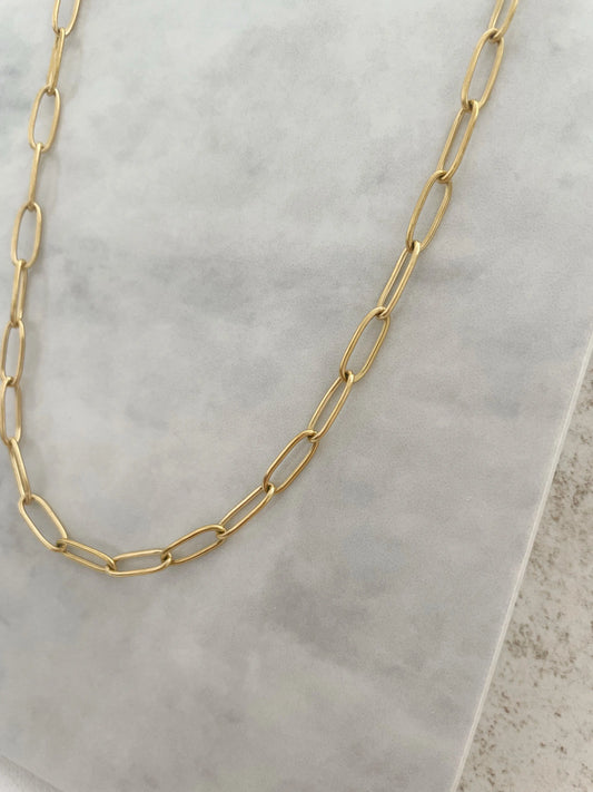 CADENA ESLABON LISO-Joyería de calidad en acero y resistente al agua ESENZIA