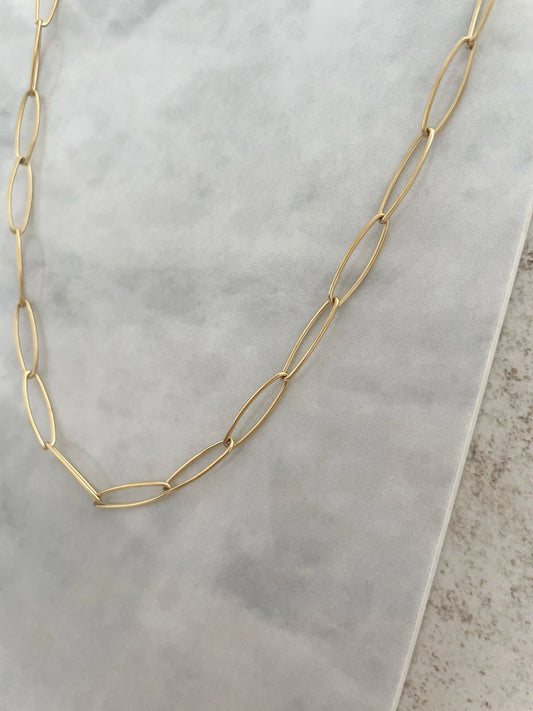 CADENA ESLABON OVALADO-Joyería de calidad en acero y resistente al agua ESENZIA