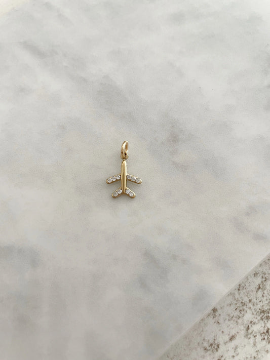 CHARM AVION CIRCONITAS-Joyería de calidad en acero y resistente al agua ESENZIA