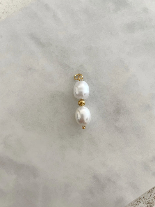 CHARM DOBLE PERLA-Joyería de calidad en acero y resistente al agua ESENZIA