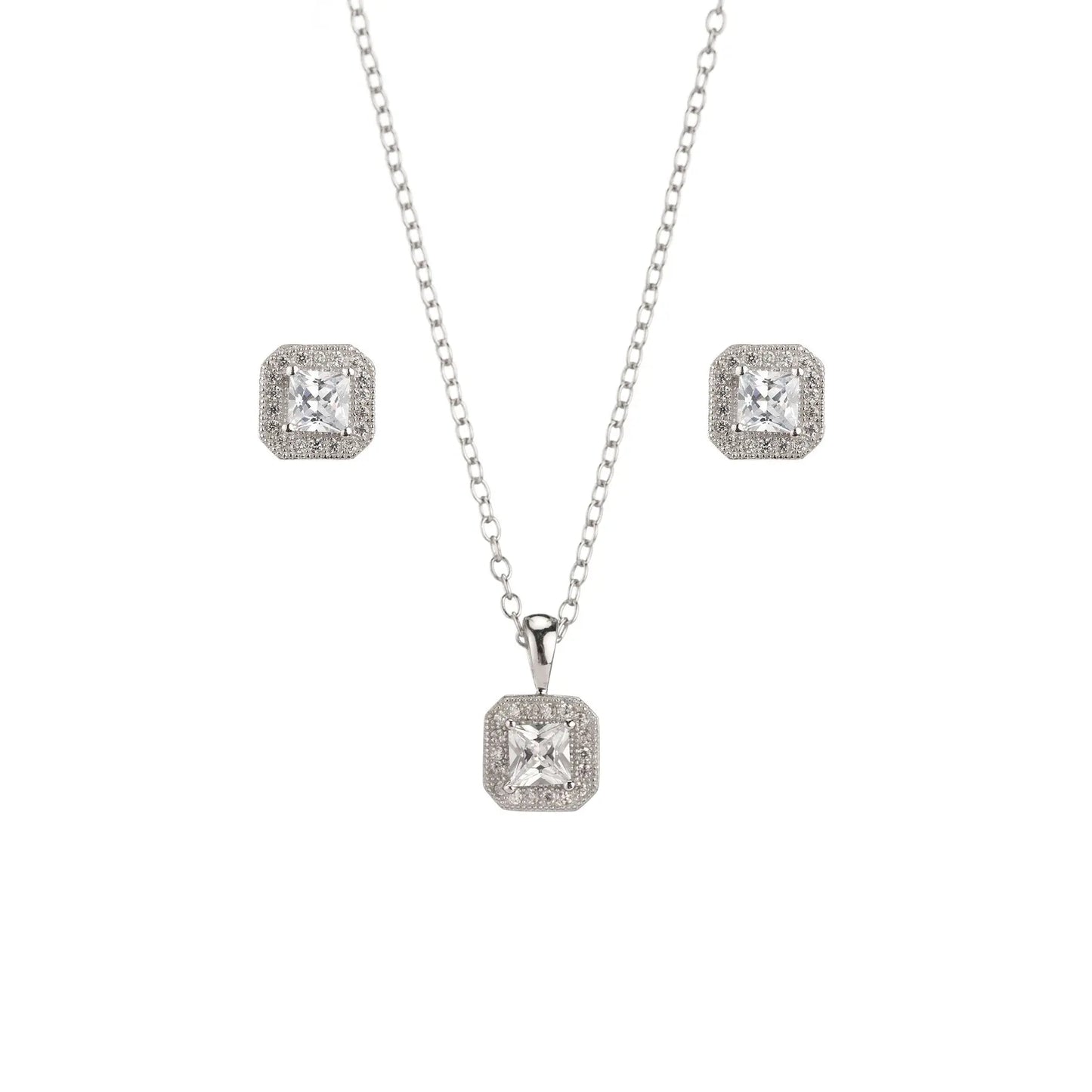 CONJUNTO CIRCONITA LUZ-Joyería de calidad en acero y resistente al agua ESENZIA
