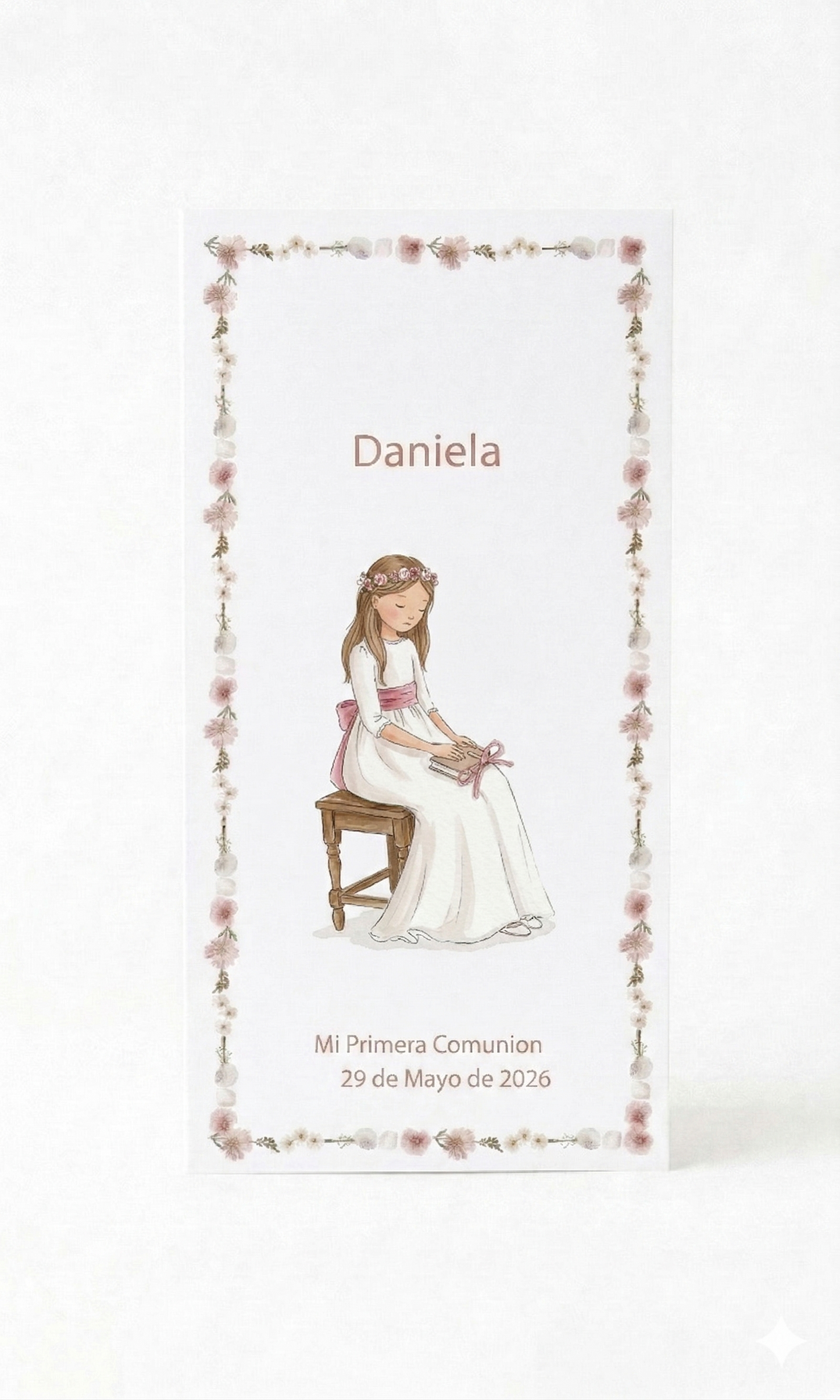 RECORDATORIO NIÑA COMUNIÓN SENTADA
