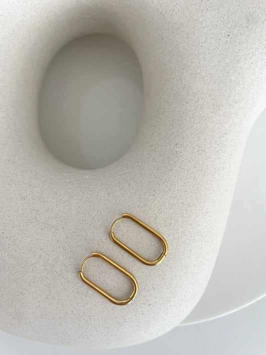 PENDIENTES AROS ESLABONES-Joyería de calidad en acero y resistente al agua ESENZIA