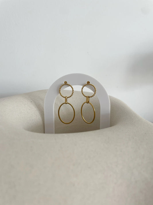 PENDIENTES DOBLE ALMA-Joyería de calidad en acero y resistente al agua ESENZIA