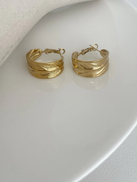 PENDIENTES HOJA-Joyería de calidad en acero y resistente al agua ESENZIA