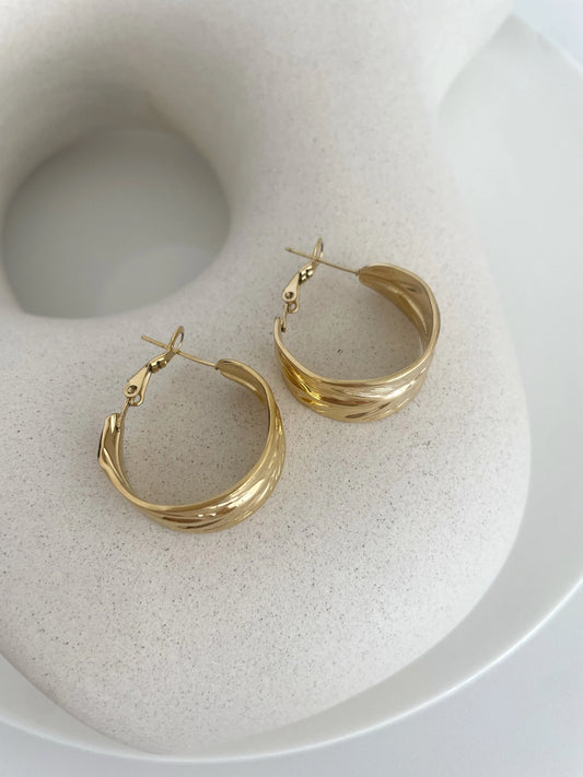 PENDIENTES HOJA-Joyería de calidad en acero y resistente al agua ESENZIA