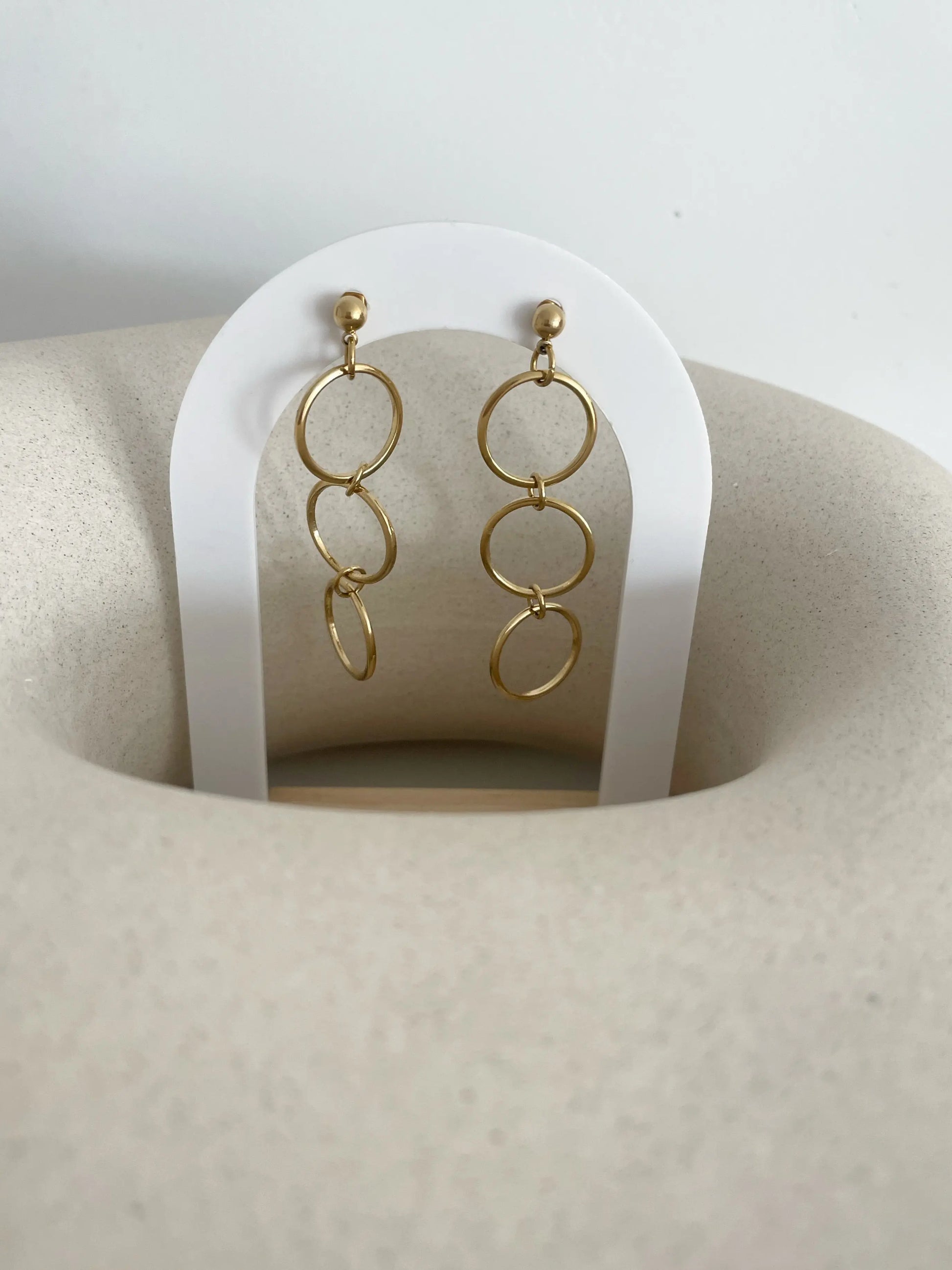 PENDIENTES TRIPLE ALMA-Joyería de calidad en acero y resistente al agua ESENZIA