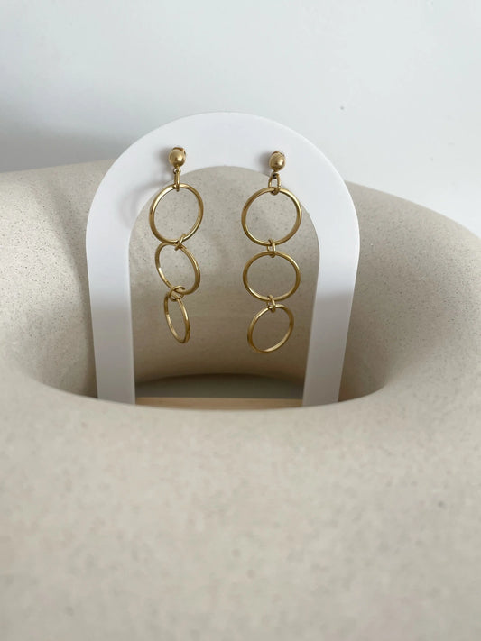PENDIENTES TRIPLE ALMA-Joyería de calidad en acero y resistente al agua ESENZIA