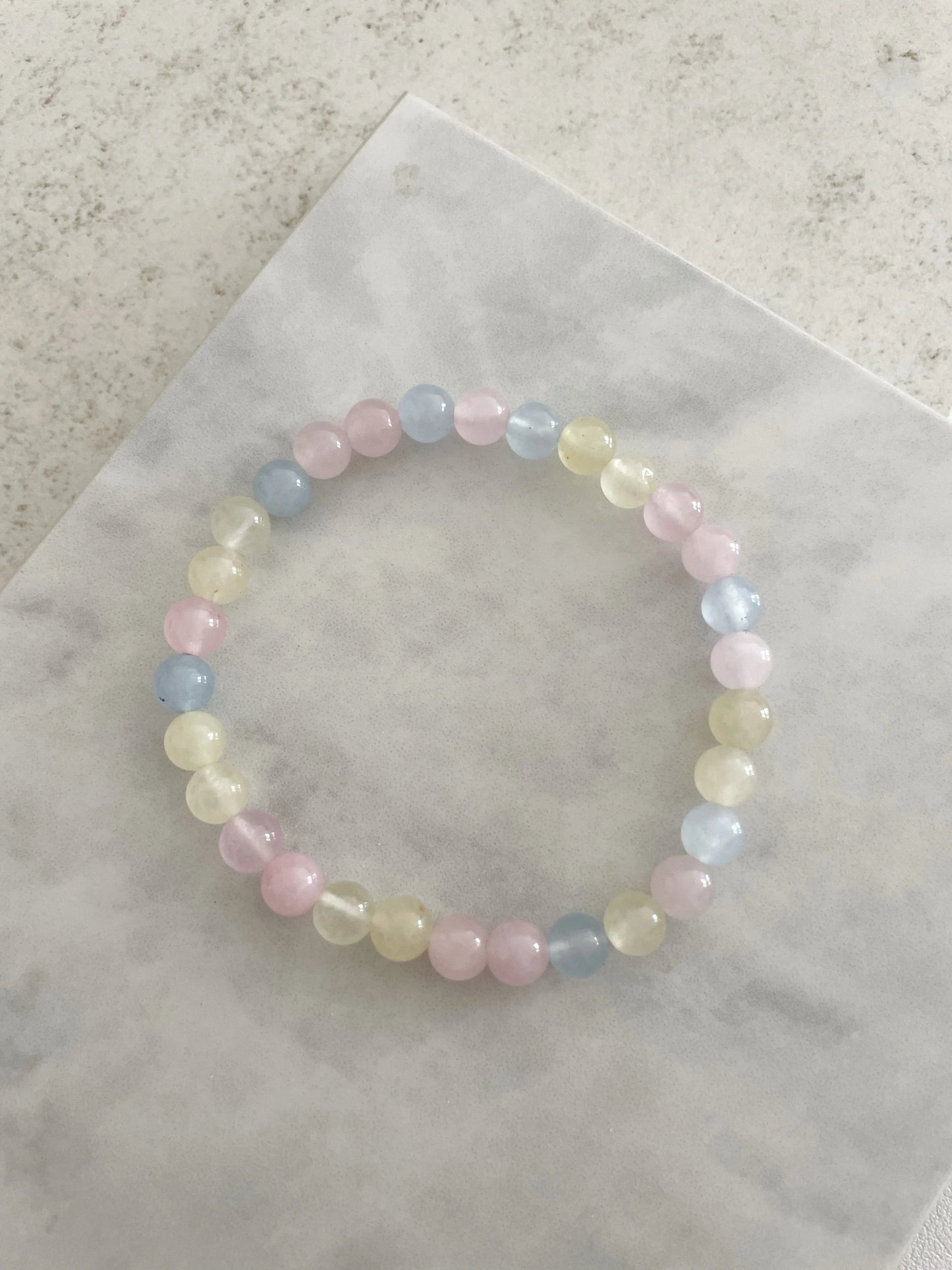 PULSERA CUARZO / MORGANITE / CALCITA-Joyería de calidad en acero y resistente al agua ESENZIA