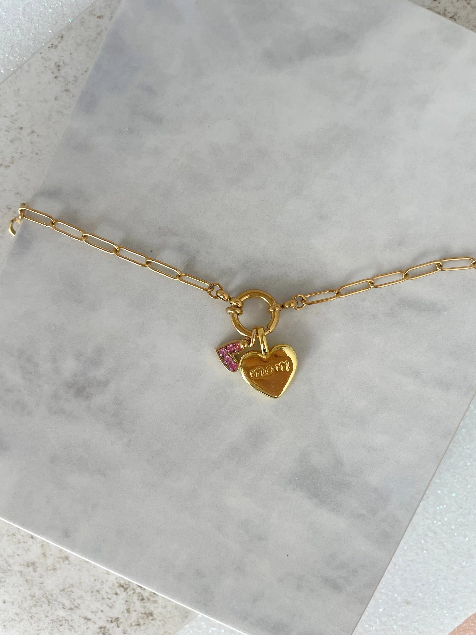 PULSERA ESLABONES MOM PERSONALIZABLE (incluye 3 charms)-Joyería de calidad en acero y resistente al agua ESENZIA