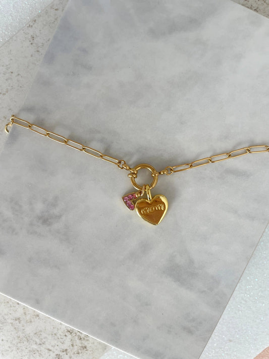 PULSERA ESLABONES MOM PERSONALIZABLE (incluye 3 charms)-Joyería de calidad en acero y resistente al agua ESENZIA