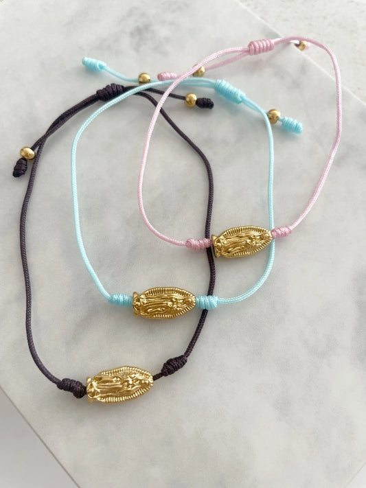PULSERA MACRAMÉ VIRGEN DE GUADALUPE-Joyería de calidad en acero y resistente al agua ESENZIA