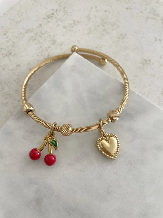 PULSERA RAIZ PERSONALIZABLE CON 2 CHARMS-Joyería de calidad en acero y resistente al agua ESENZIA