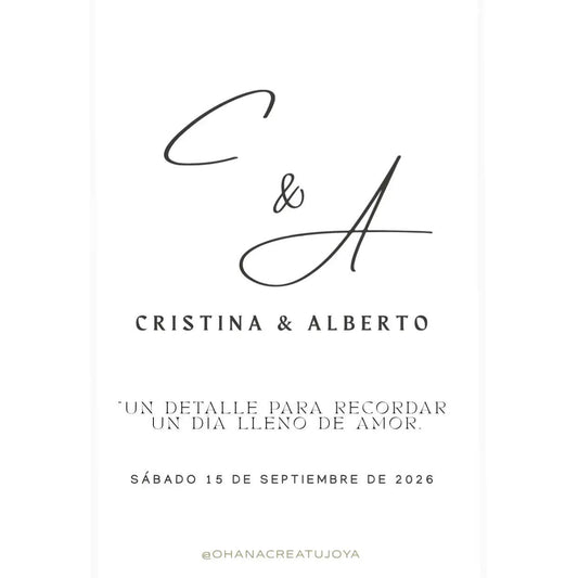 TARJETA INICIALES MINIMALISTAS-Joyería de calidad en acero y resistente al agua ESENZIA