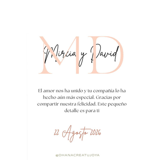 TARJETA INICIALES SOBREPUESTAS-Joyería de calidad en acero y resistente al agua ESENZIA
