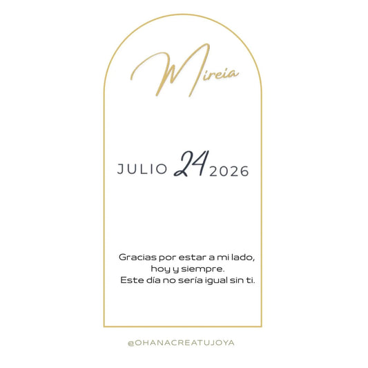 TARJETA NUESTRO ARCO DE AMOR-Joyería de calidad en acero y resistente al agua ESENZIA
