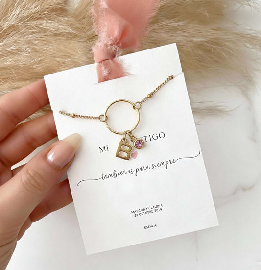 COLLAR ARO DE AMOR CON INICIAL SIMPLE Y CIRCONITAS EVENTOS-ESENZIA Joyería y Eventos-ESENZIA Joyería y Eventos