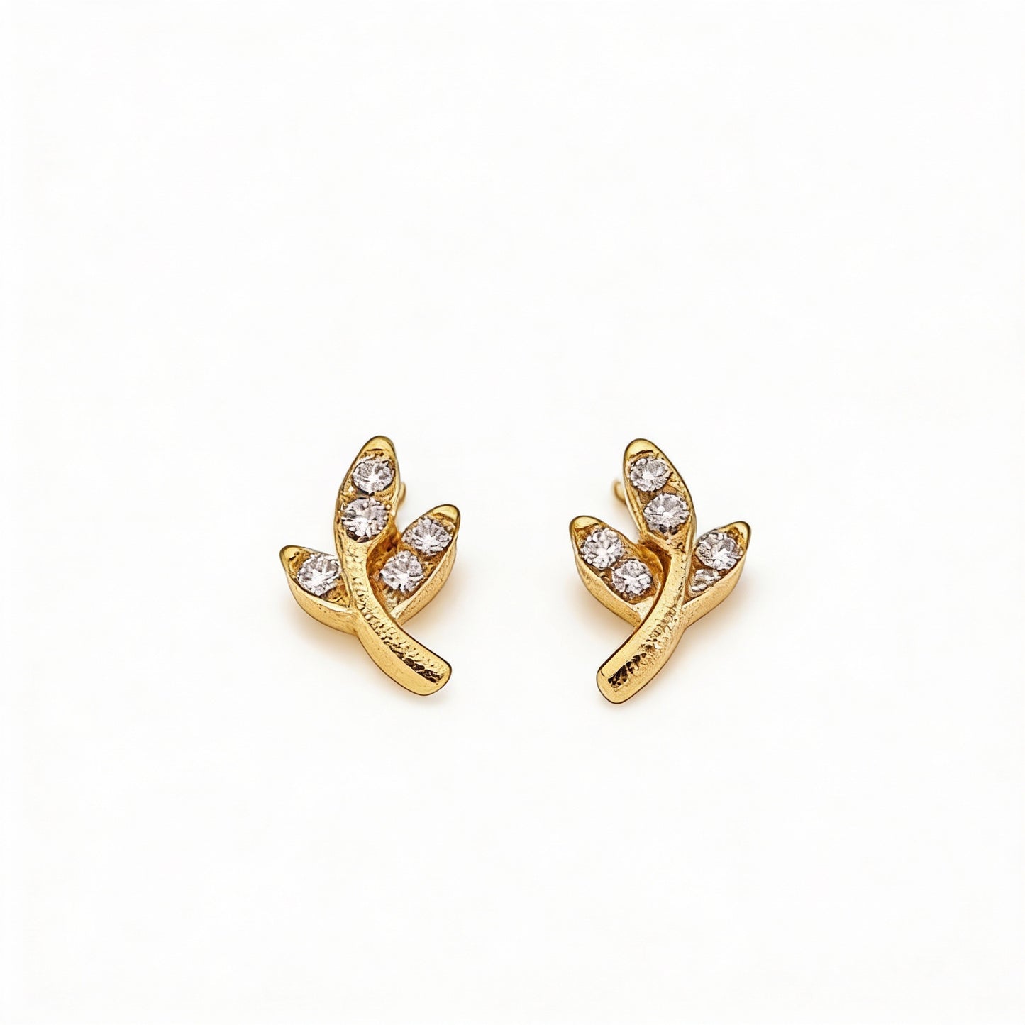 PENDIENTES STUDS HOJA CIRCONITAS