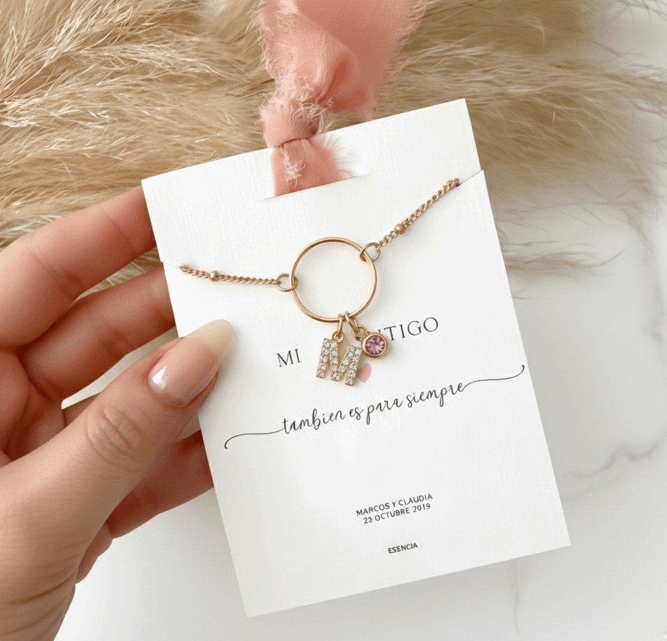 COLLAR ARO DE AMOR CON INICIAL DE CIRCONITAS Y CIRCONITA EVENTOS-ESENZIA Joyería y Eventos-ESENZIA Joyería y Eventos
