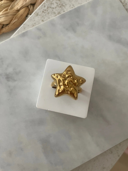 ANILLO ESTRELLA-Joyería de calidad en acero y resistente al agua ESENZIA
