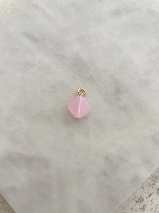 CHARM PIEDRA ROSA-Joyería de calidad en acero y resistente al agua ESENZIA