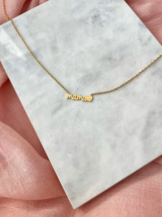 COLLAR CORAZON DE MAMA-Joyería de calidad en acero y resistente al agua ESENZIA