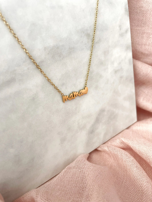 COLLAR CORAZON DE MAMA-Joyería de calidad en acero y resistente al agua ESENZIA