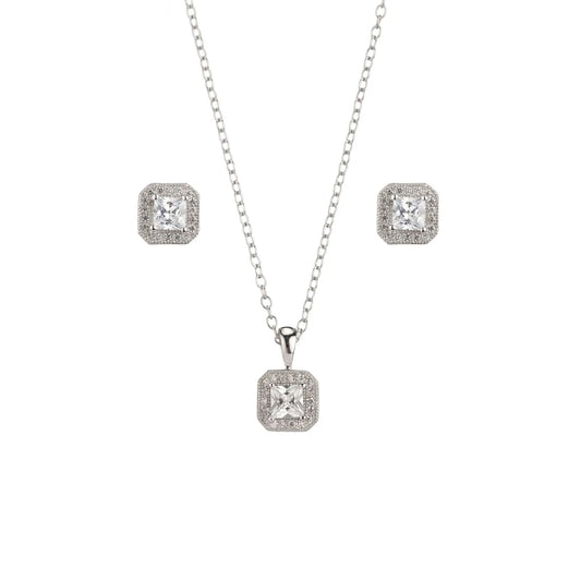 CONJUNTO CIRCONITA LUZ-Joyería de calidad en acero y resistente al agua ESENZIA