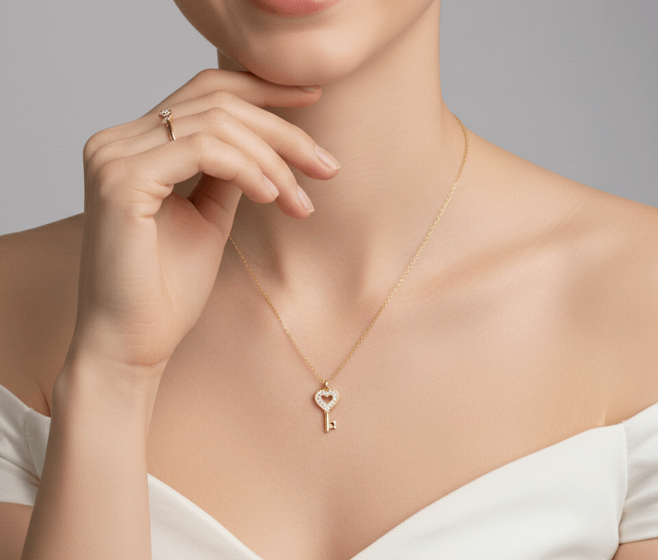 COLLAR LLAVE CIRCONITAS-ESENZIA Joyería y Eventos-ESENZIA Joyería y Eventos