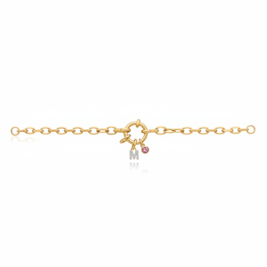 PULSERA ETERNA INICIAL CIRCONITAS CON CIRCONITAS EVENTOS
