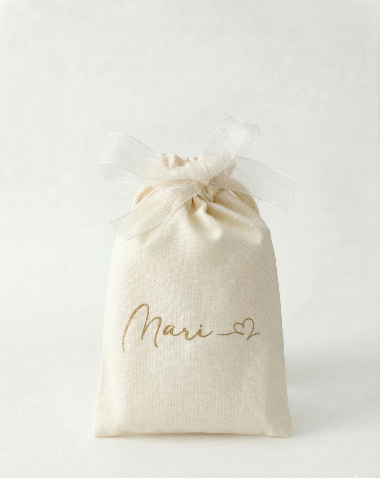 BOLSITA DE ALGODÓN CON LAZO DE ORGANZA PERSONALIZADA