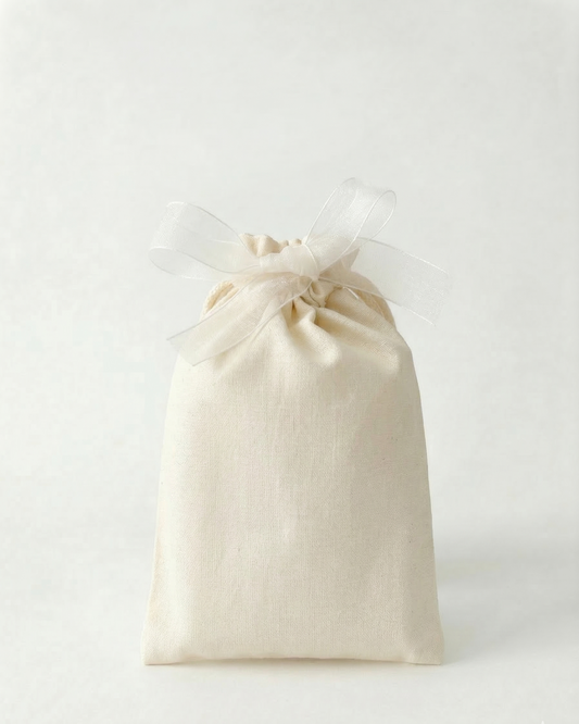 BOLSITA DE ALGODÓN CON LAZO DE ORGANZA