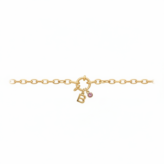 PULSERA ETERNA INICIAL SIMPLE CON CIRCONITAS EVENTOS