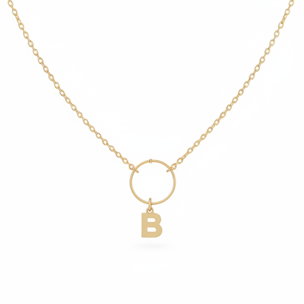 COLLAR ARO DE AMOR  CON INICIAL SIMPLE EVENTOS