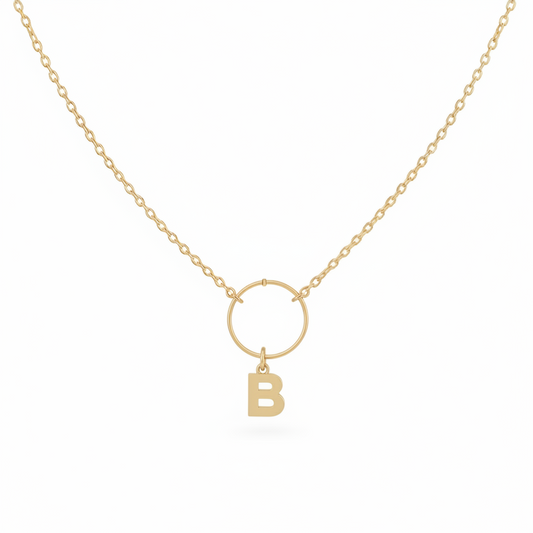 COLLAR ARO DE AMOR  CON INICIAL SIMPLE EVENTOS