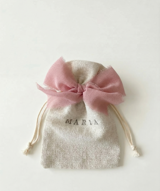 BOLSITA ECO CON LAZO DE GASA PERSONALIZADA