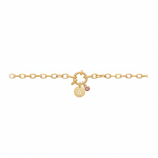 PULSERA ETERNA INICIAL REDONDA CON CIRCONITA EVENTOS