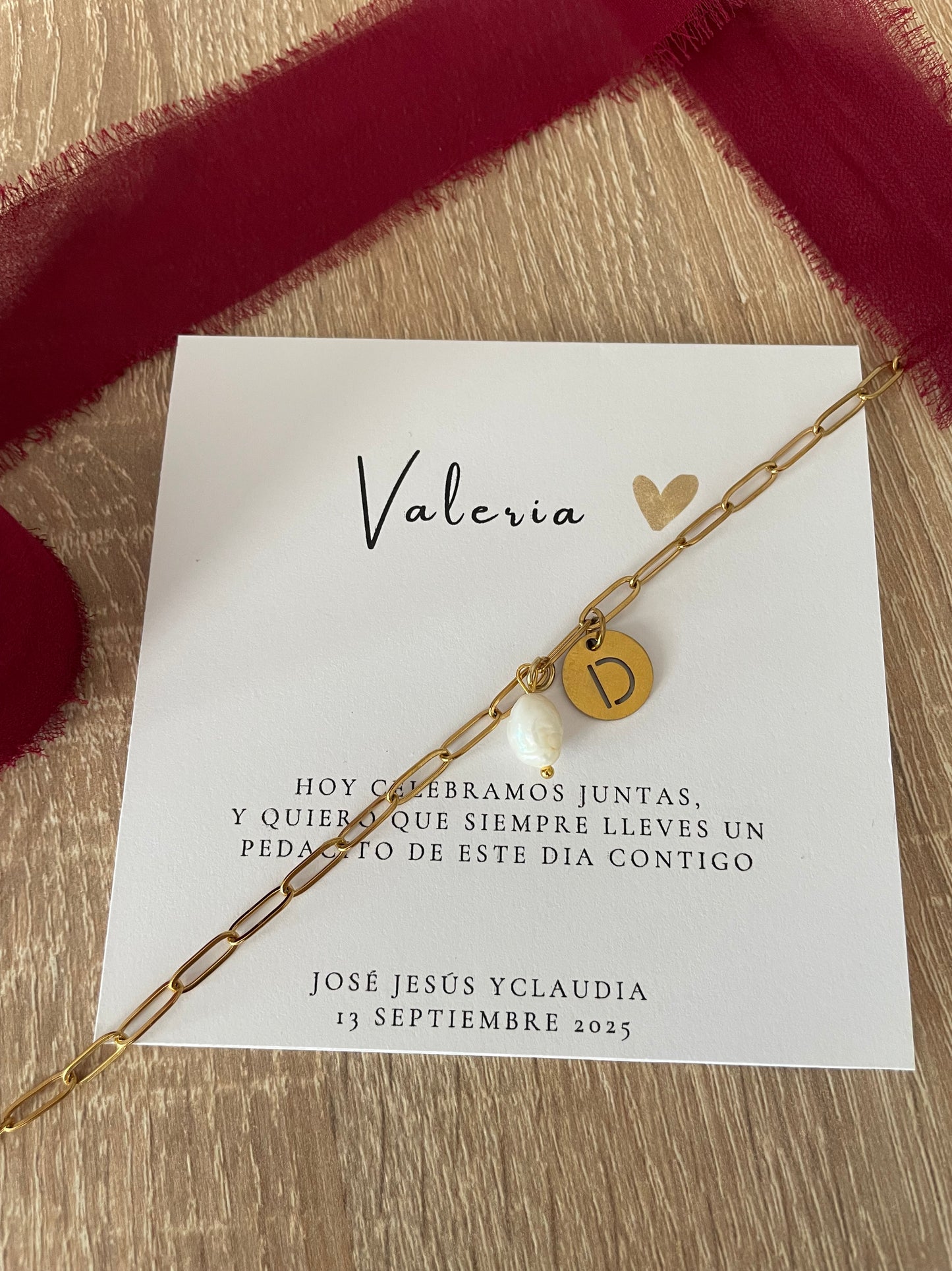 PULSERA INICIAL CON PERLA NATURAL  - Dto. por cantidad -