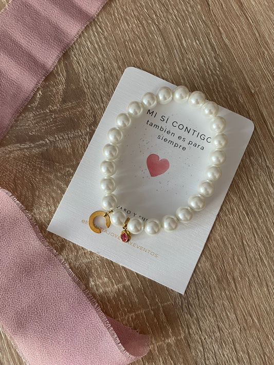 PULSERA AMOR PERLAS - Dto. por cantidad