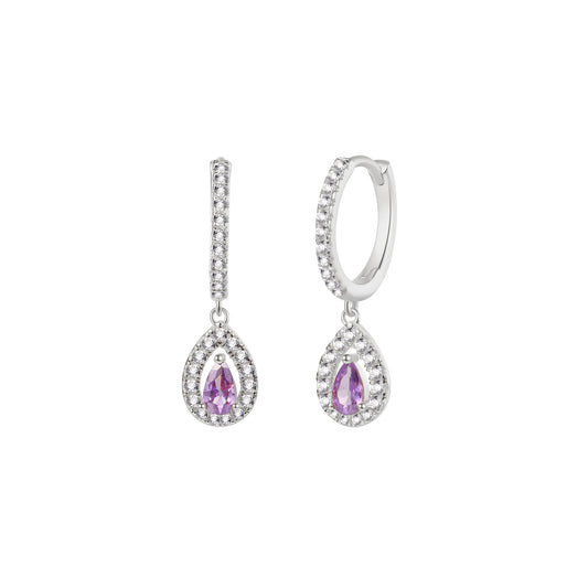 PENDIENTES VIOLETA DE PLATA DE PRIMERA LEY PARA BODAS NOVIAS E INVITADAS DE ESENZIA JOYERIA Y EVENTOS