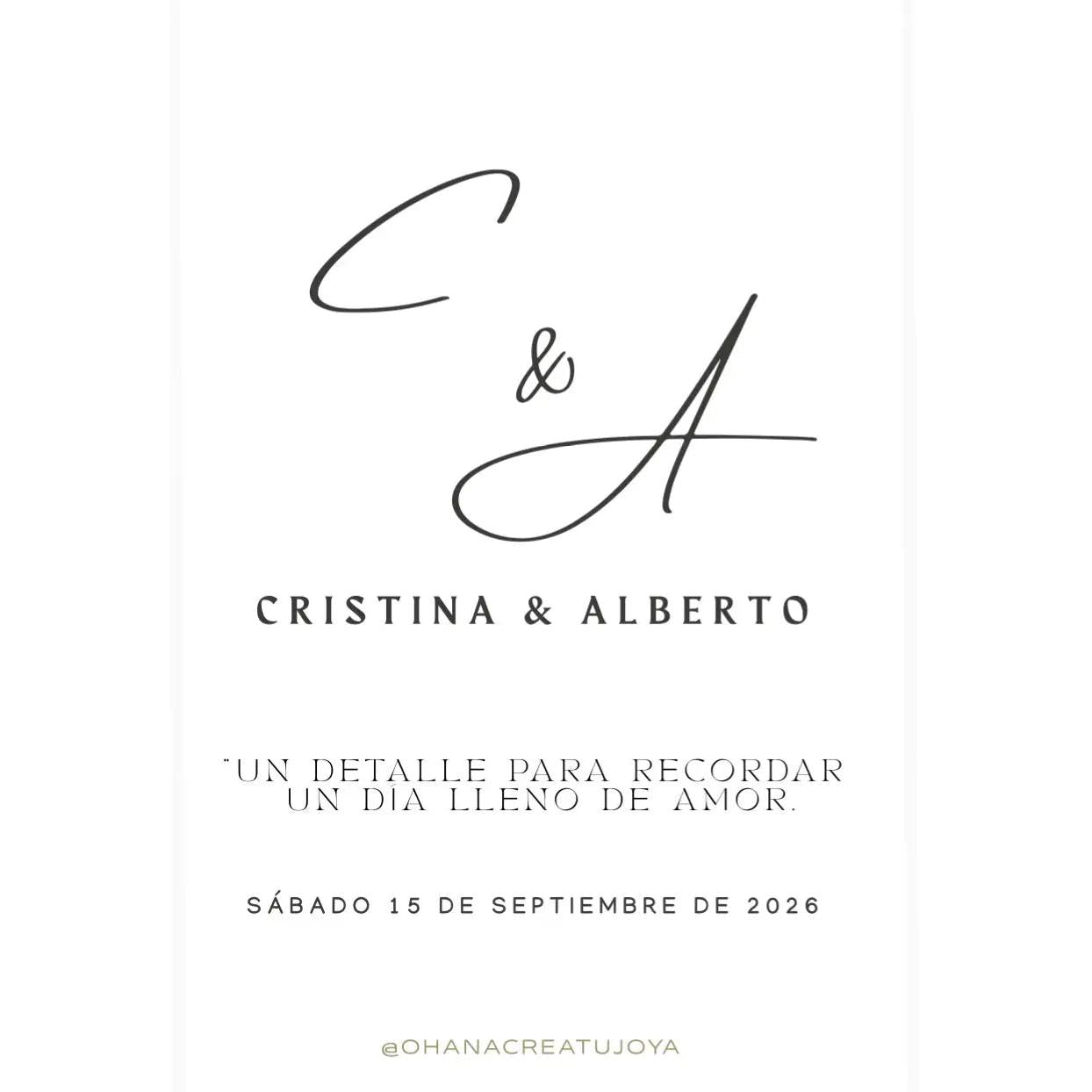 TARJETA INICIALES MINIMALISTAS-Joyería de calidad en acero y resistente al agua ESENZIA