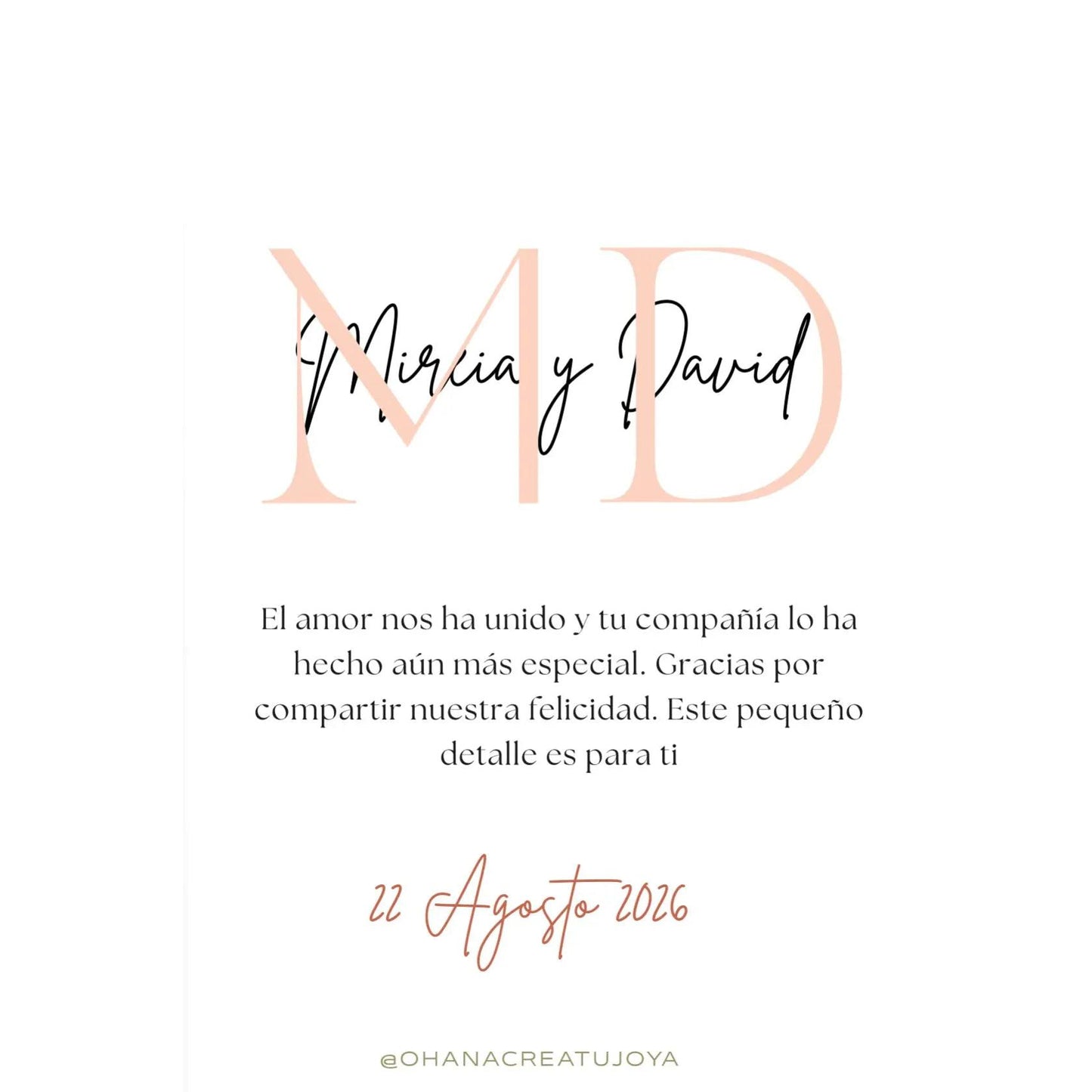 TARJETA INICIALES SOBREPUESTAS-Joyería de calidad en acero y resistente al agua ESENZIA