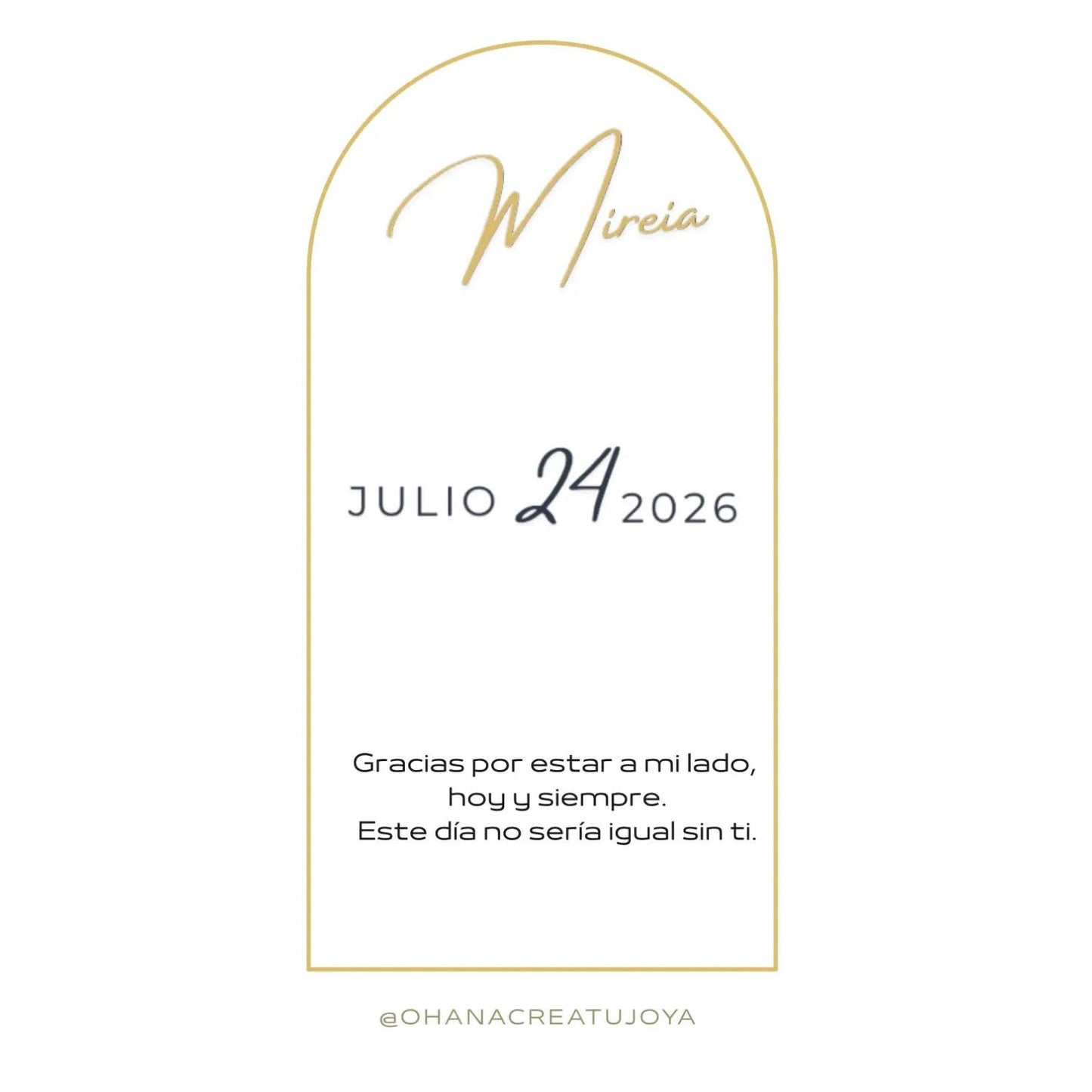 TARJETA NUESTRO ARCO DE AMOR-Joyería de calidad en acero y resistente al agua ESENZIA
