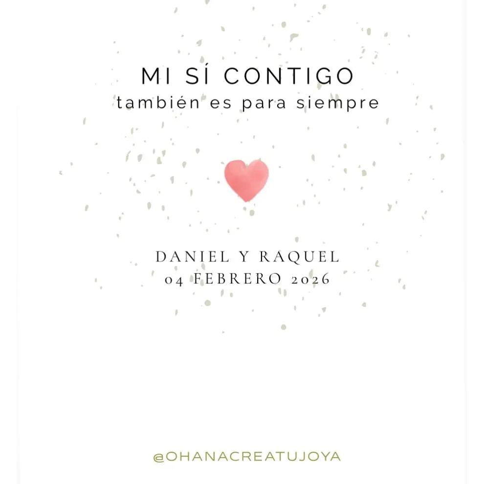 TARJETA “MI SI CONTIGO TAMBIÉN ES PARA SIEMPRE”-Joyería de calidad en acero y resistente al agua ESENZIA