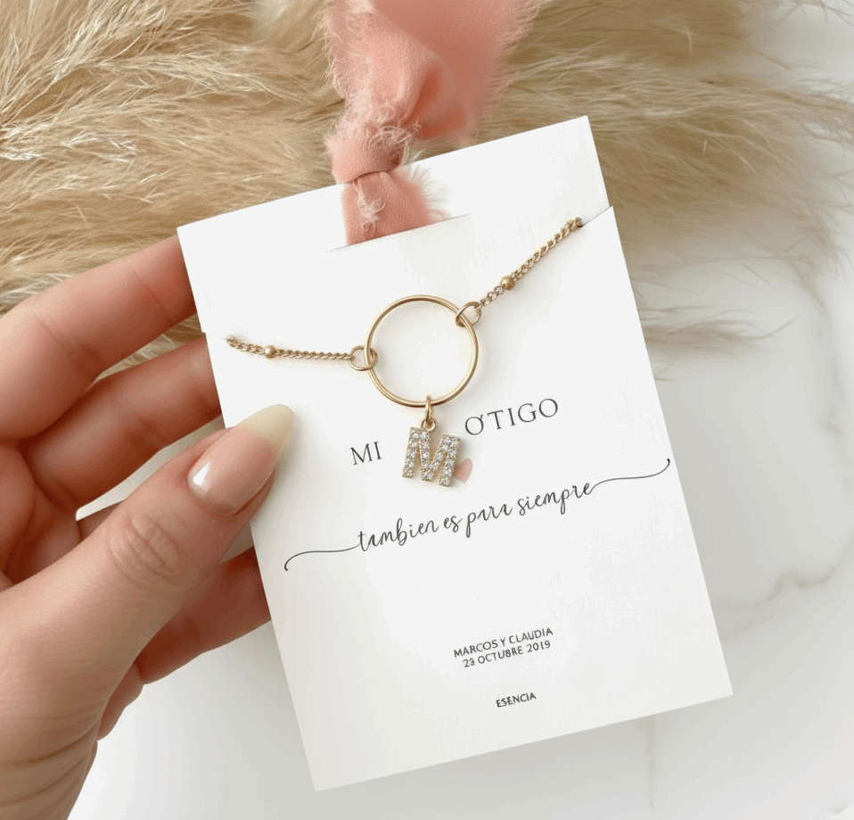 COLLAR ARO DE AMOR CON INICIAL DE CIRCONITAS EVENTOS-ESENZIA Joyería y Eventos-ESENZIA Joyería y Eventos