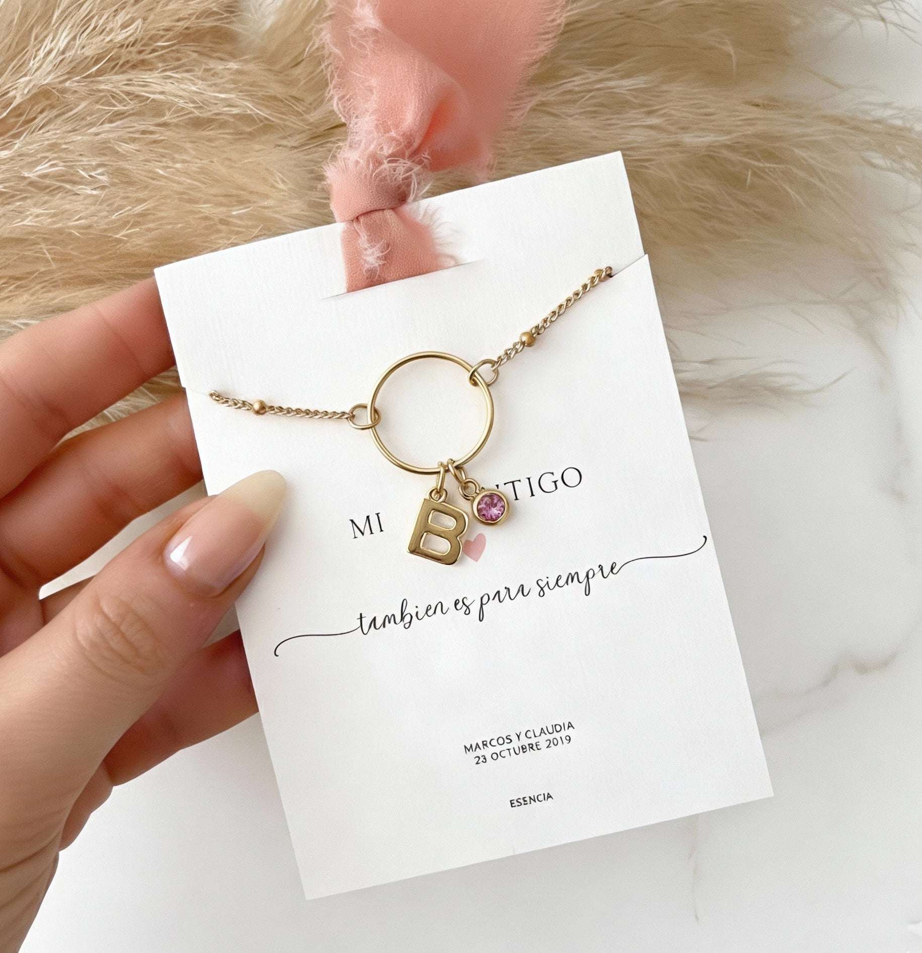 COLLAR ARO DE AMOR CON INICIAL SIMPLE Y CIRCONITAS EVENTOS-ESENZIA Joyería y Eventos-ESENZIA Joyería y Eventos