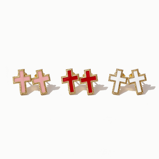 PENDIENTES CRUZ COLOR