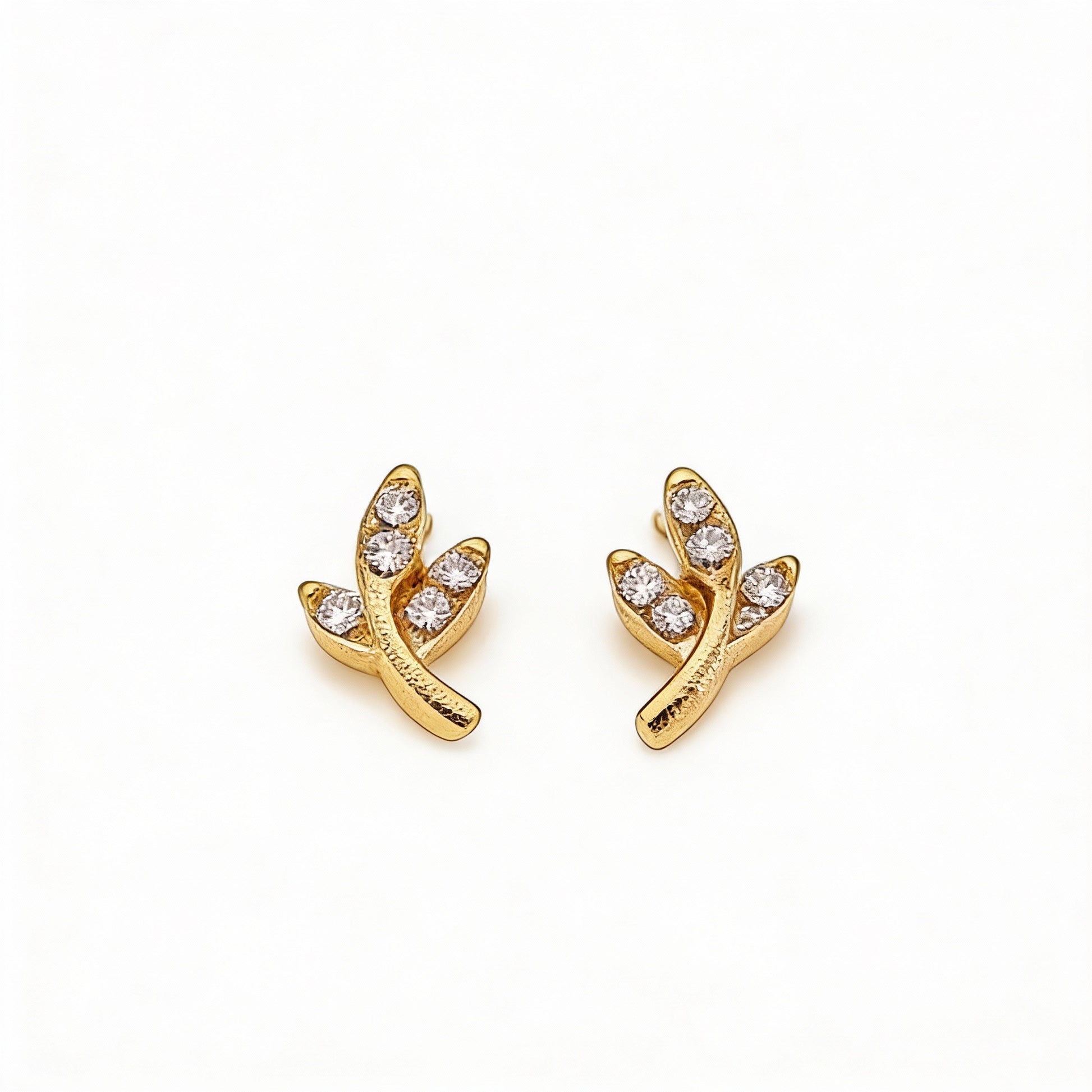 PENDIENTES STUDS HOJA CIRCONITAS